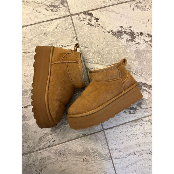 Project Cloud 100% Genuine Suede Leather platform Ankle Boots, Sz 7.5 $75 - Picture 4 of 8